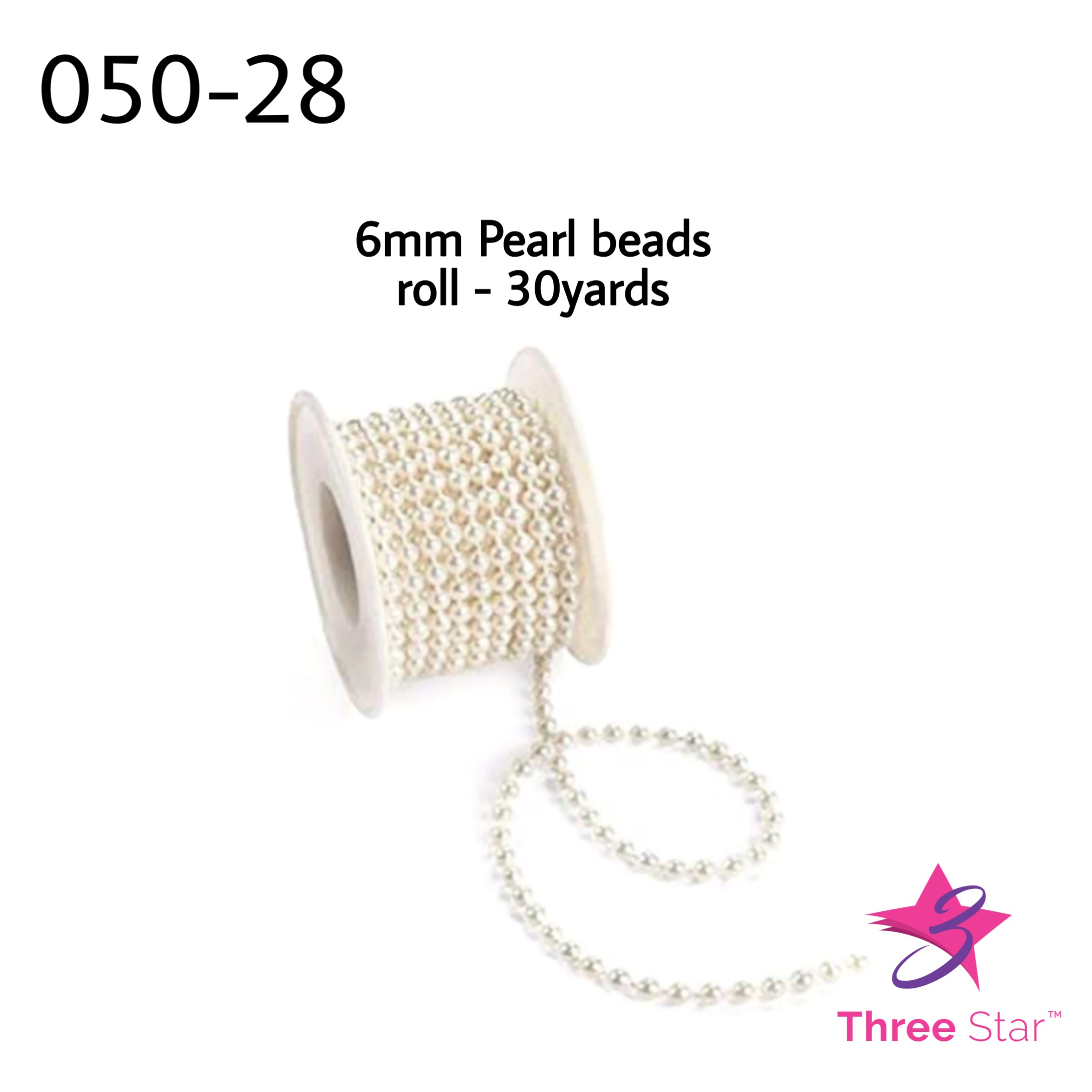 6mm Pearl bead 30 yards